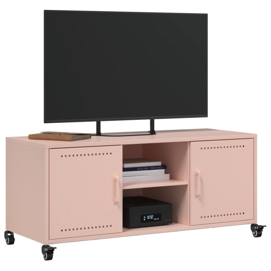 Mueble para TV acero laminado en frío rosa 100,5x39x43,5