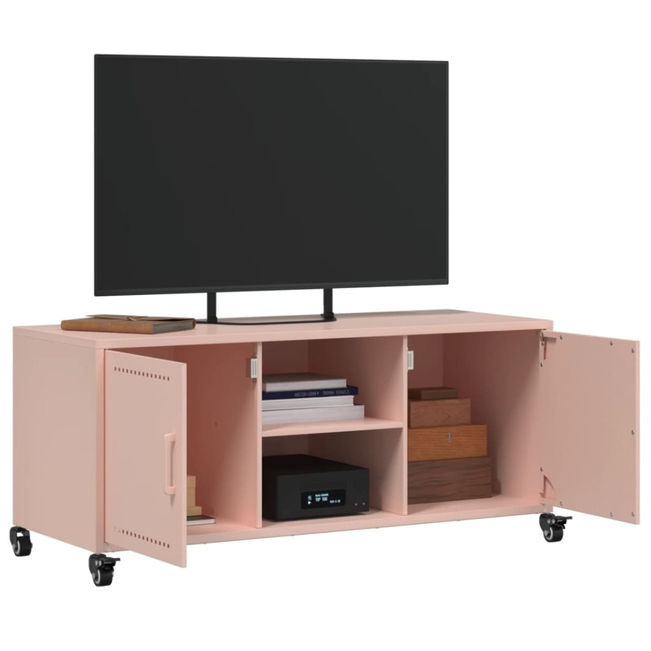Mueble para TV acero laminado en frío rosa 100,5x39x43,5