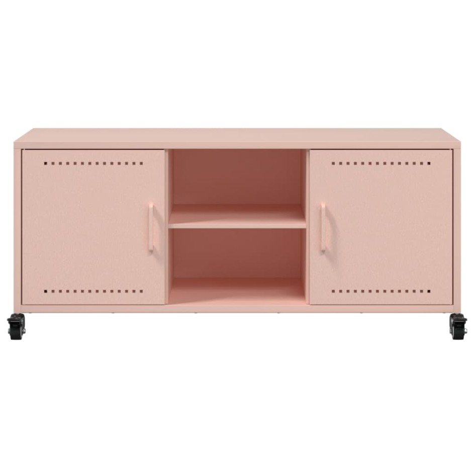 Mueble para TV acero laminado en frío rosa 100,5x39x43,5