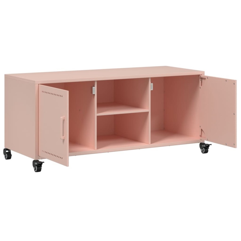 Mueble para TV acero laminado en frío rosa 100,5x39x43,5