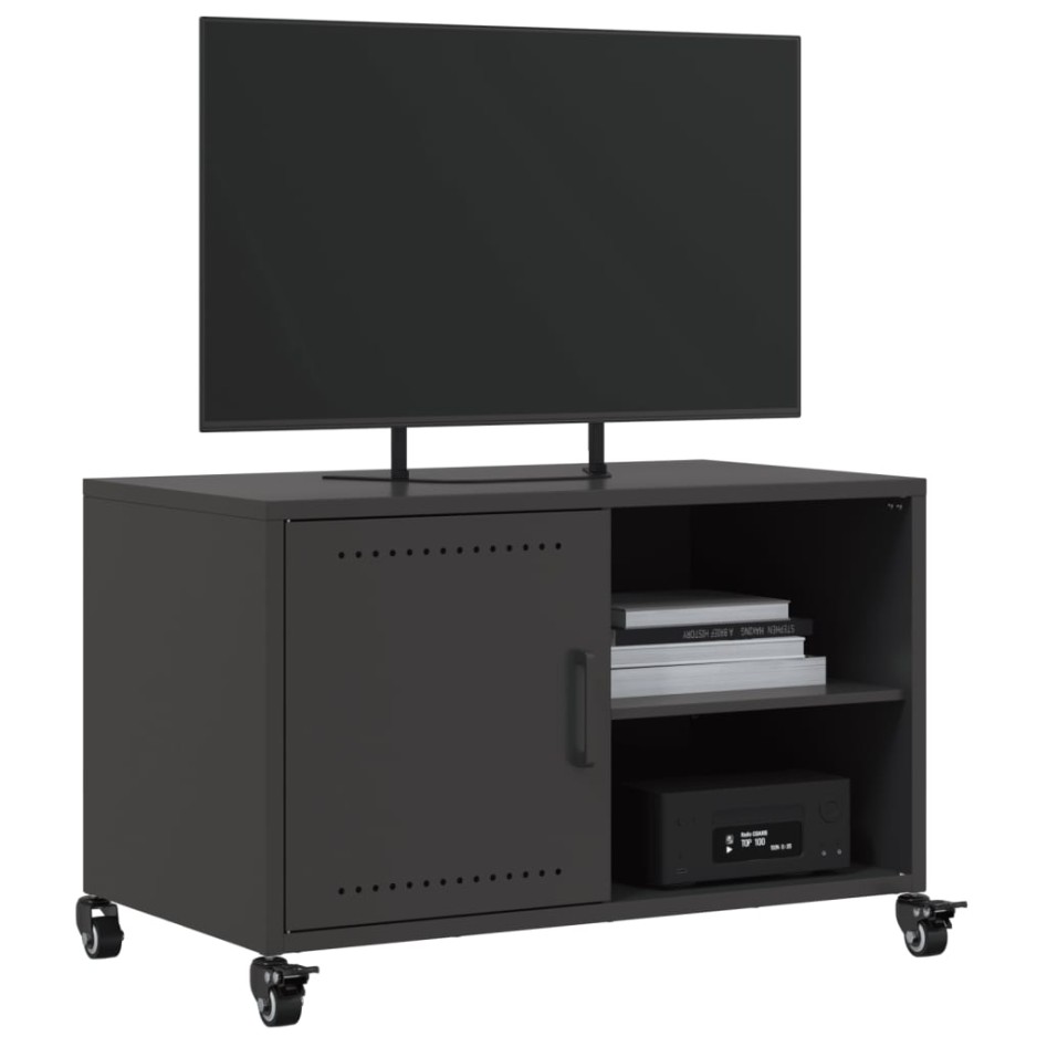 Mueble de TV acero negro 68x39x43,5