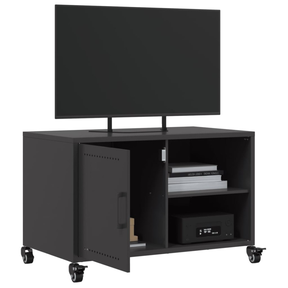 Mueble de TV acero negro 68x39x43,5