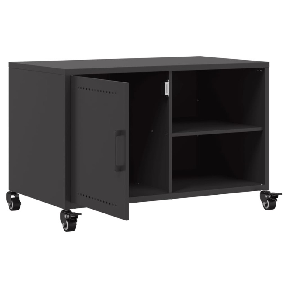 Mueble de TV acero negro 68x39x43,5