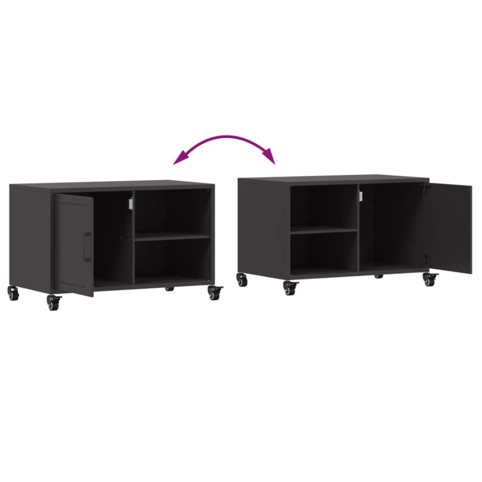 Mueble de TV acero negro 68x39x43,5