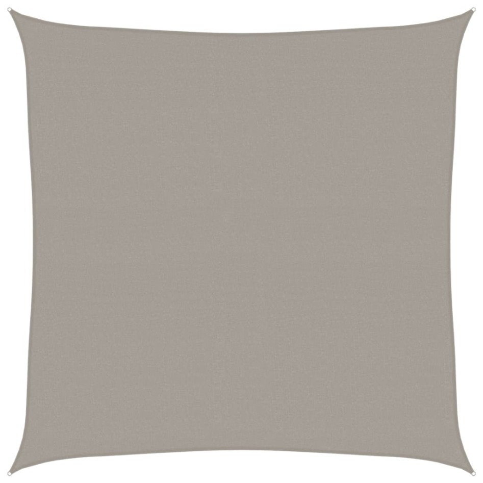 Toldo de vela cuadrado HDPE gris claro 160 g/m² 6x6