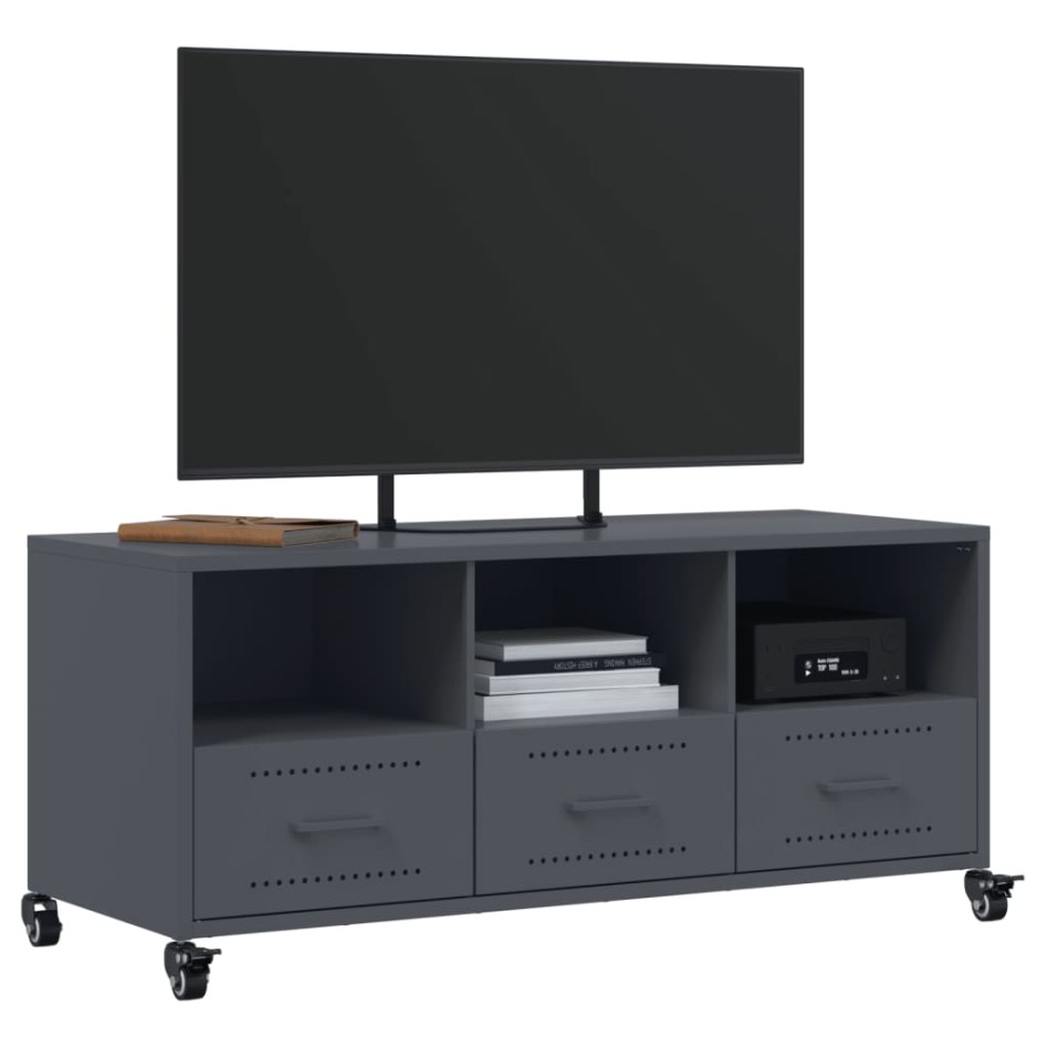 Mueble de TV acero gris antracita 100,5x39x43,5