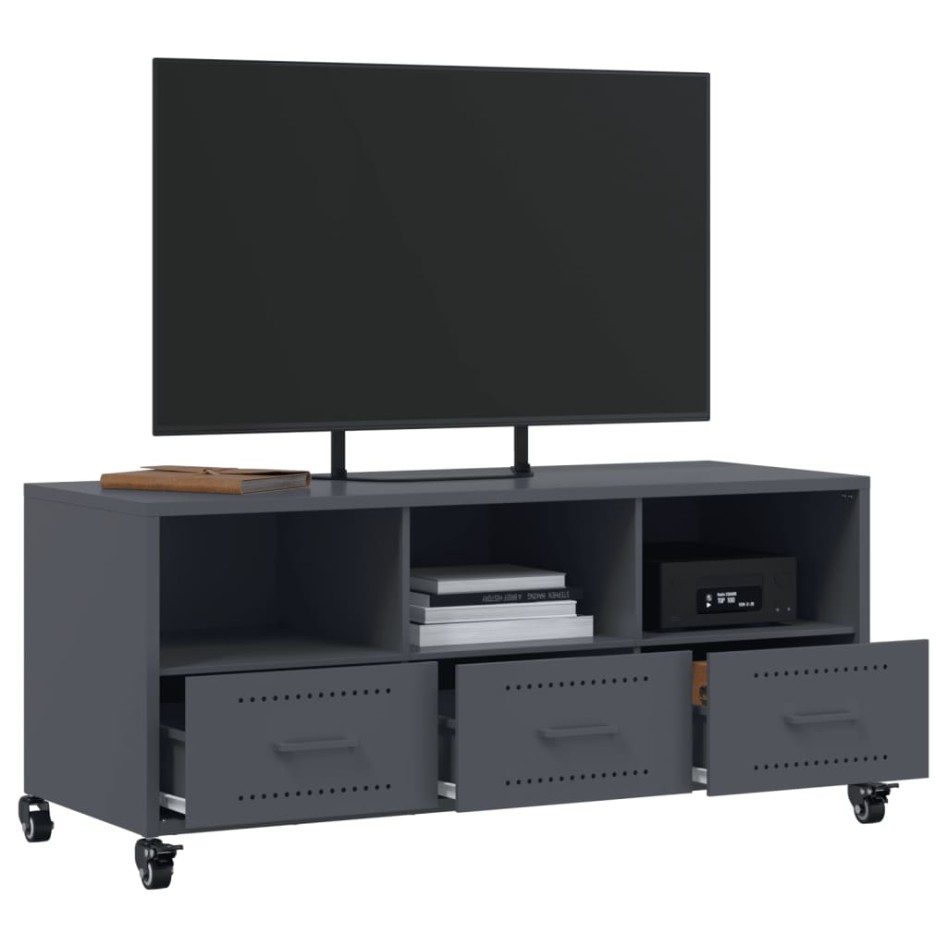 Mueble de TV acero gris antracita 100,5x39x43,5