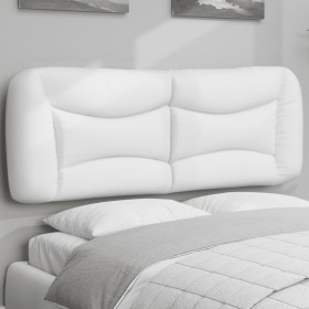 Cabecero de cama acolchado cuero sintético blanco 140