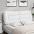 Cabecero de cama acolchado cuero sintético blanco 140