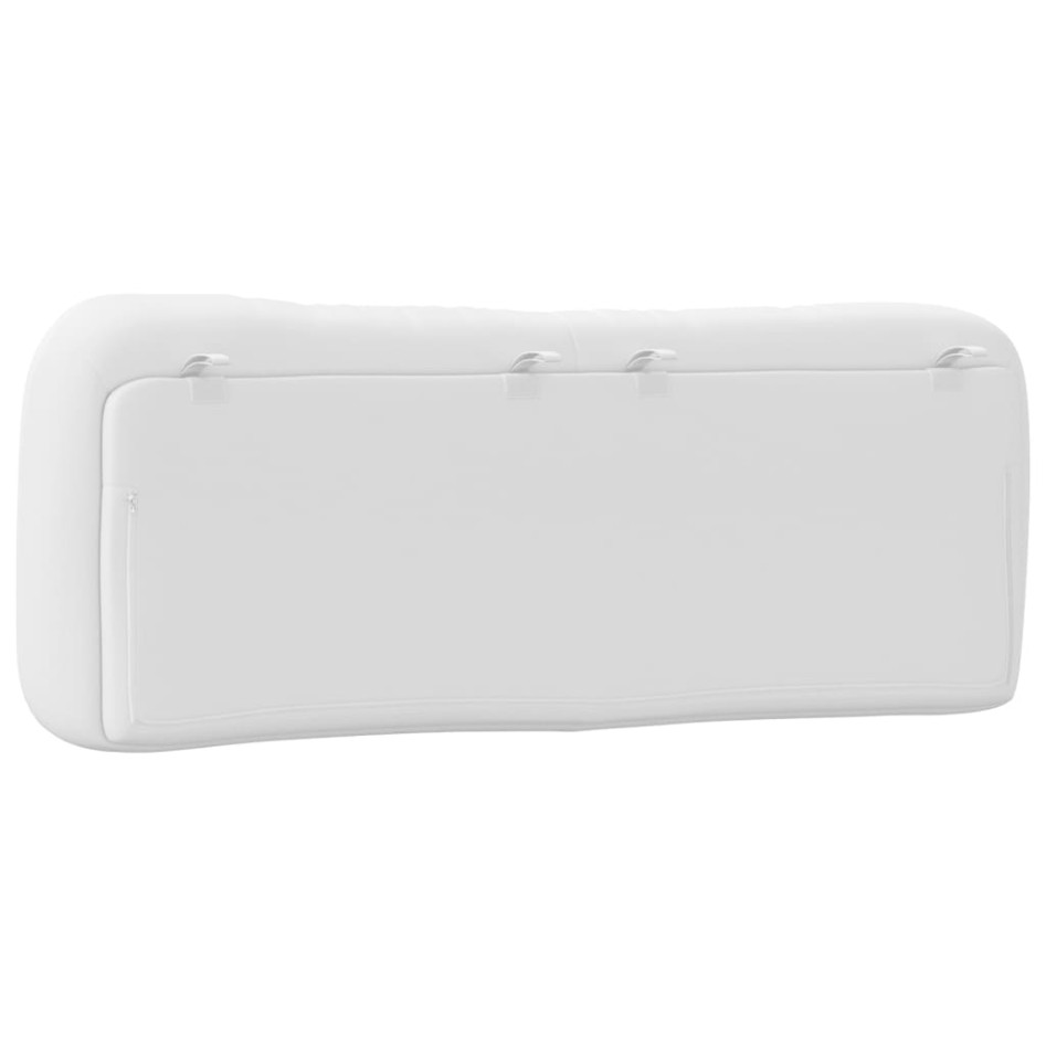 Cabecero de cama acolchado cuero sintético blanco 140