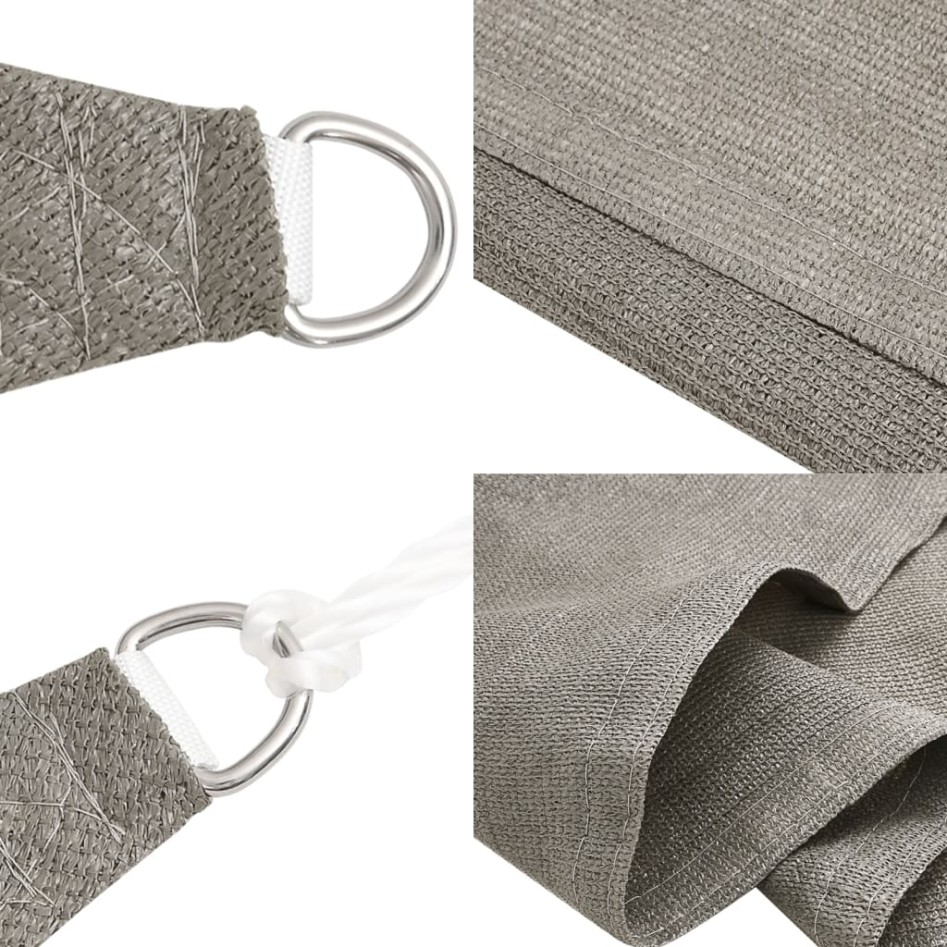 Toldo de vela rectangular HDPE gris claro 160 g/m² 4x7