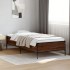 Estructura cama madera ingeniería metal roble marrón 75x190