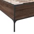 Estructura cama madera ingeniería metal roble marrón 75x190
