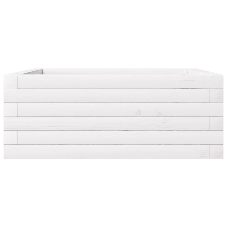 Jardinera de madera maciza de pino blanca 60x60x23