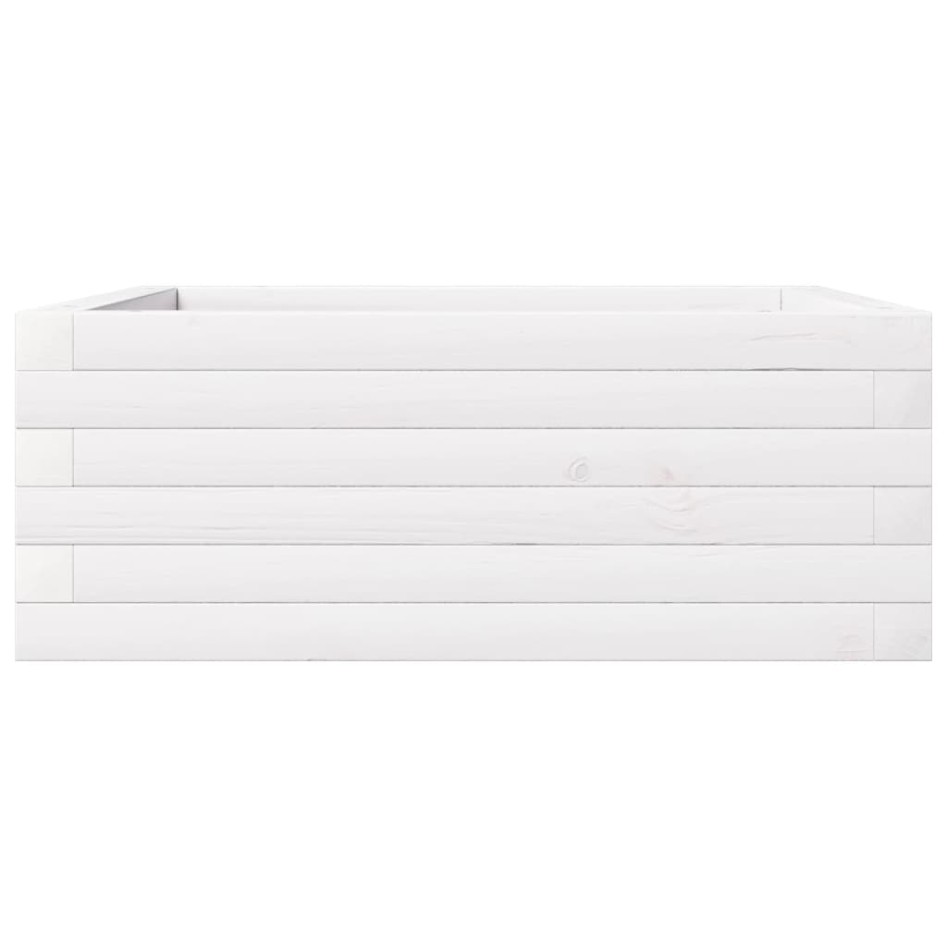 Jardinera de madera maciza de pino blanca 60x60x23