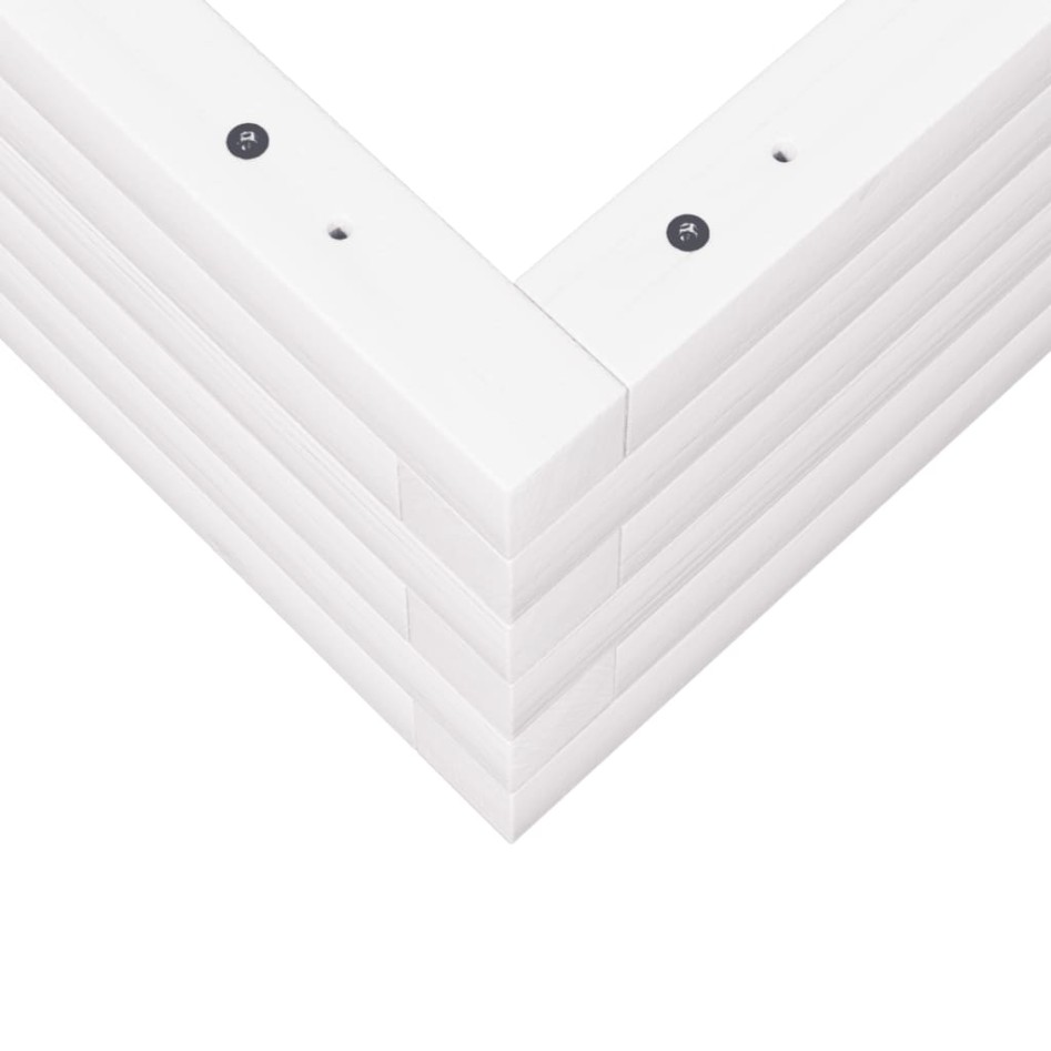 Jardinera de madera maciza de pino blanca 60x60x23