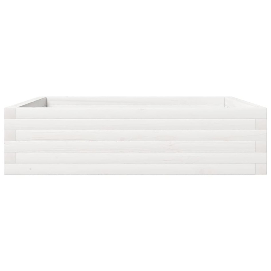 Jardinera de madera maciza de pino blanca 90x90x23