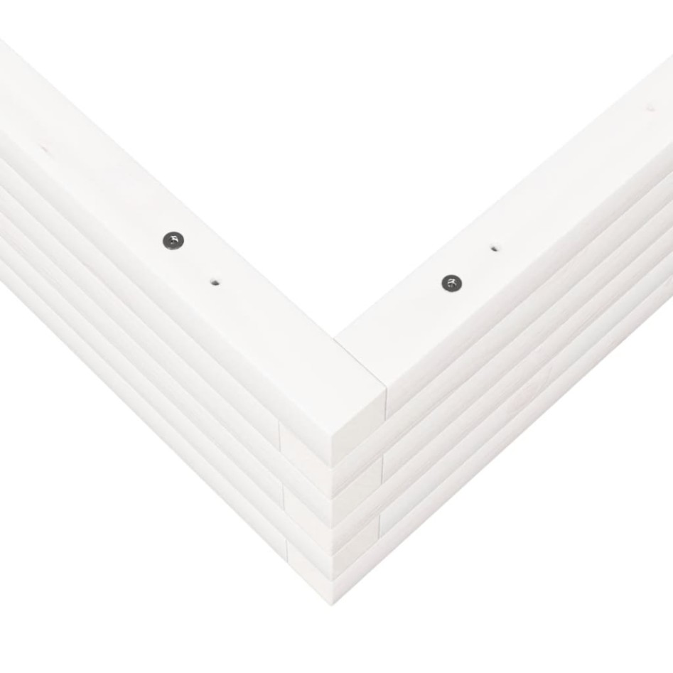 Jardinera de madera maciza de pino blanca 90x90x23