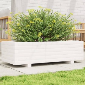 Jardinera de madera maciza de pino blanco 90x40x26,5