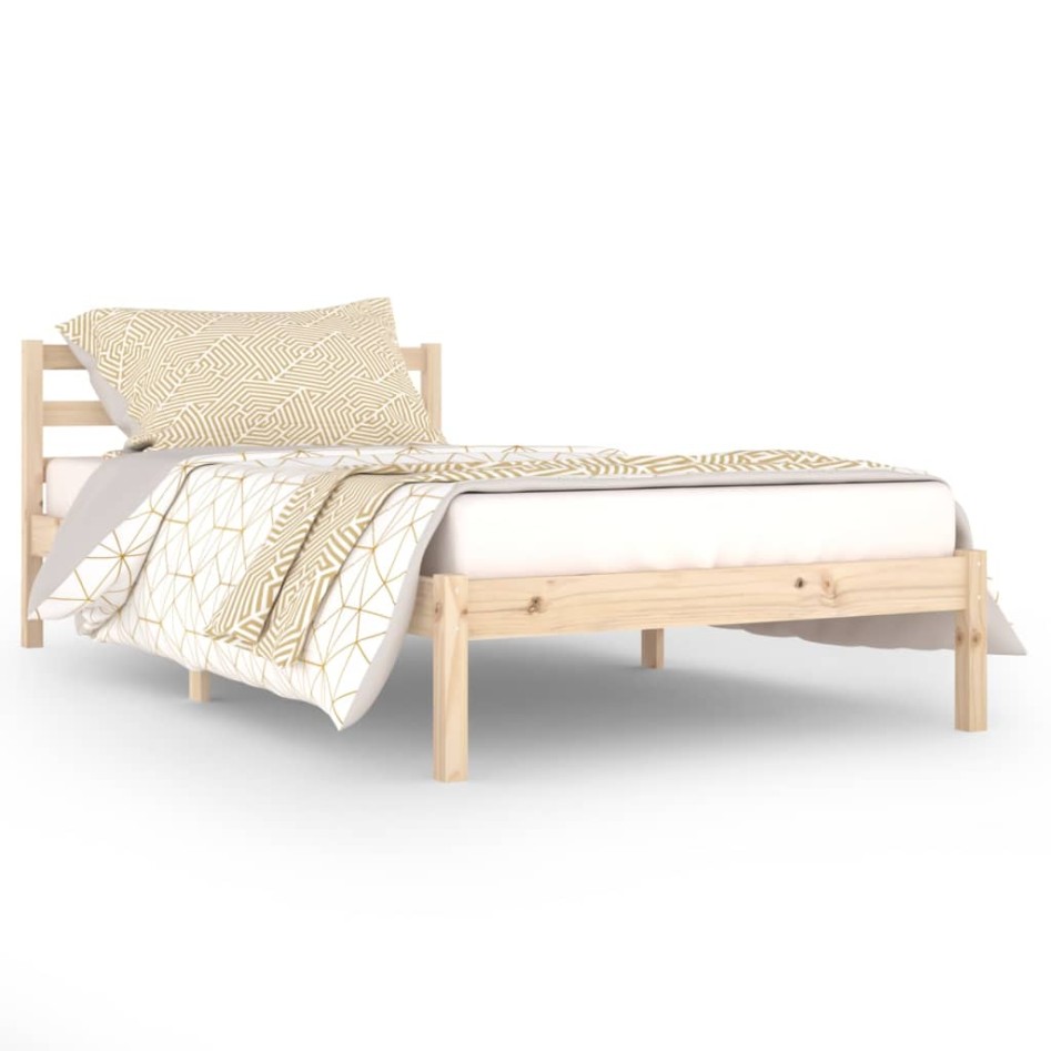 Estructura de cama sin colchón madera maciza de pino 100x200