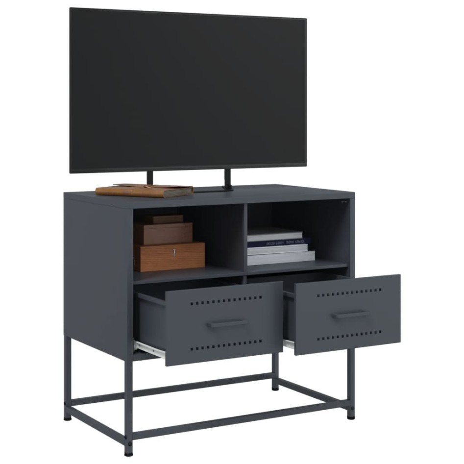 Mueble para TV de acero gris antracita 68x39x60,5