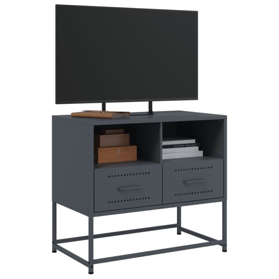 Mueble para TV de acero gris antracita 68x39x60,5