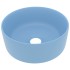Lavabo de lujo redondo cerámica azul claro mate 40x15