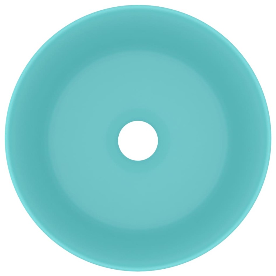 Lavabo de lujo redondo cerámica verde claro mate 40x15
