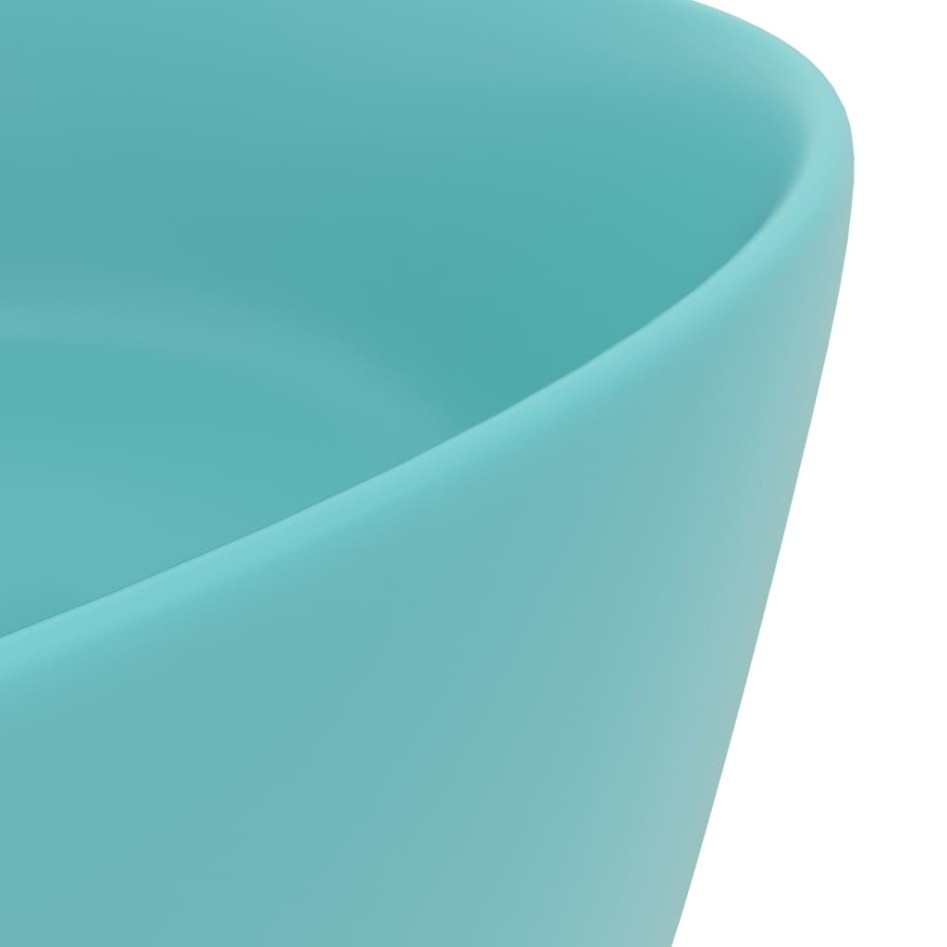 Lavabo de lujo redondo cerámica verde claro mate 40x15