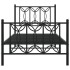 Estructura cama sin colchón con estribo metal negro 75x190
