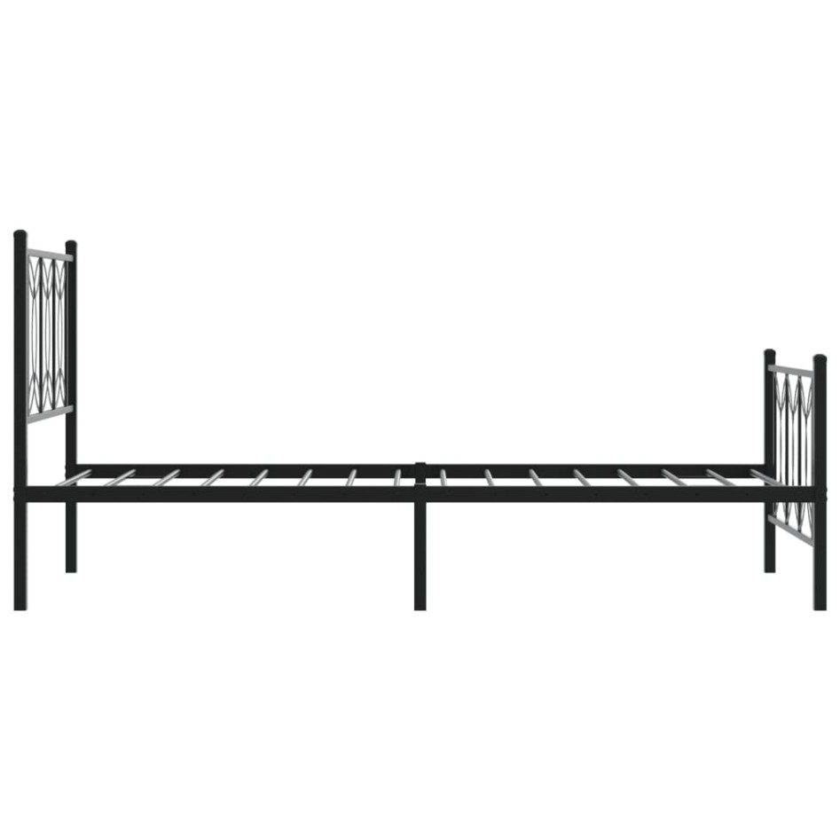Estructura cama sin colchón con estribo metal negro 75x190