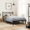 Estructura cama sin colchón con cabecero metal negro 100x190 cm