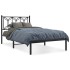 Estructura cama sin colchón con cabecero metal negro 100x190