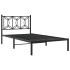 Estructura cama sin colchón con cabecero metal negro 100x190