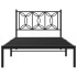 Estructura cama sin colchón con cabecero metal negro 100x190