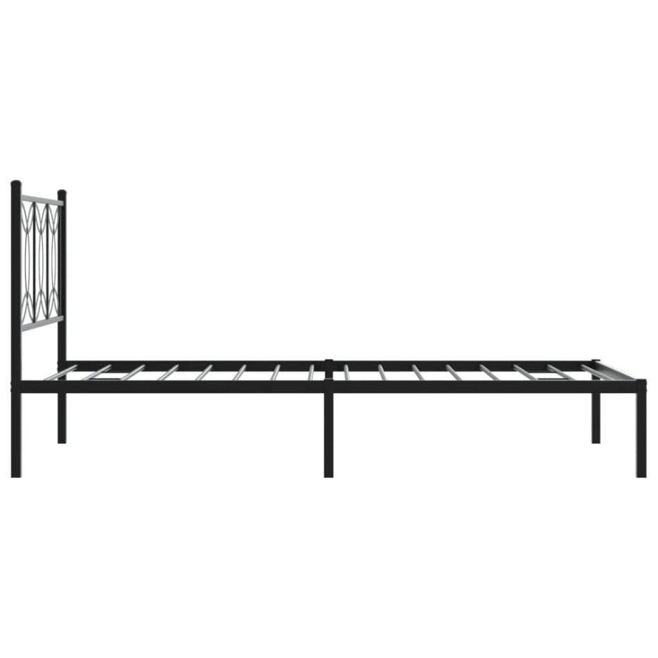 Estructura cama sin colchón con cabecero metal negro 100x190