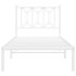 Estructura cama sin colchón con cabecero metal blanco 90x190