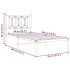 Estructura cama sin colchón con cabecero metal blanco 90x190