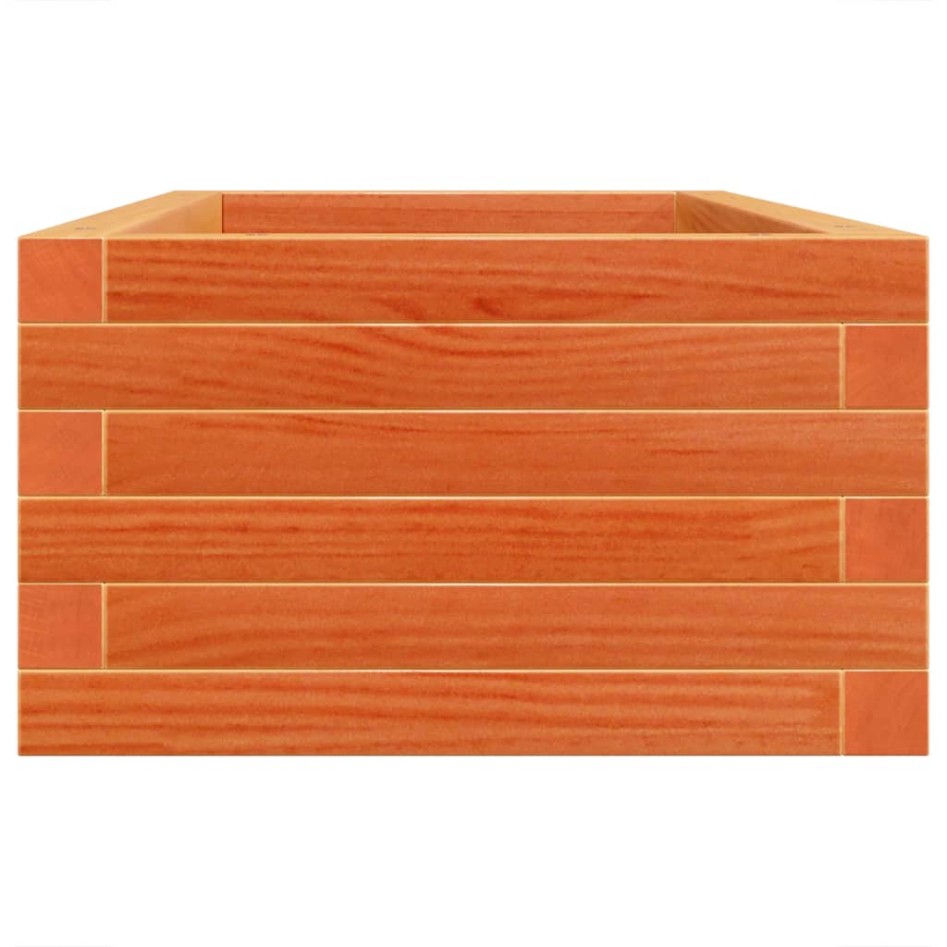 Jardinera de madera maciza pino marrón cera 90x40x23