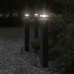 Lámpara de suelo de exterior aluminio negro 80 cm