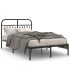 Estructura cama sin colchón con cabecero metal negro 120x190