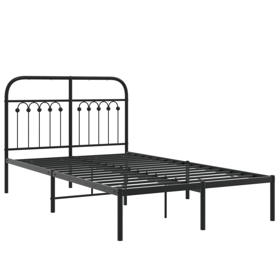 Estructura cama sin colchón con cabecero metal negro 120x190