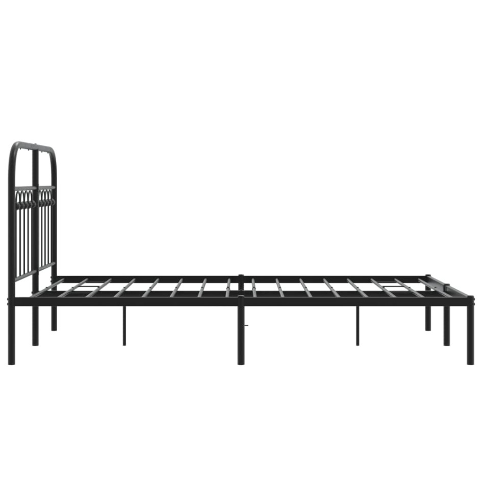 Estructura cama sin colchón con cabecero metal negro 120x190