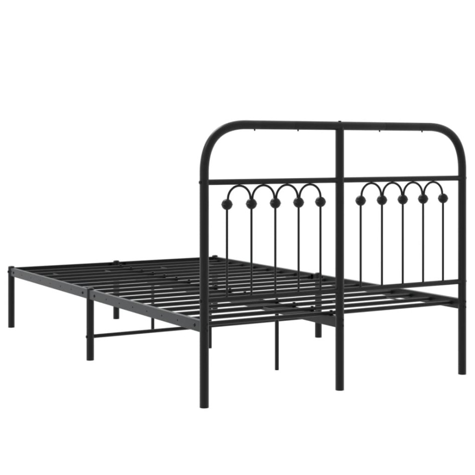 Estructura cama sin colchón con cabecero metal negro 120x190