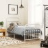 Estructura cama sin colchón con estribo metal blanco 80x200
