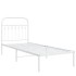 Estructura cama sin colchón con cabecero metal blanco 75x190