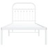Estructura cama sin colchón con cabecero metal blanco 75x190