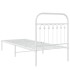 Estructura cama sin colchón con cabecero metal blanco 75x190