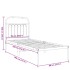 Estructura cama sin colchón con cabecero metal blanco 75x190