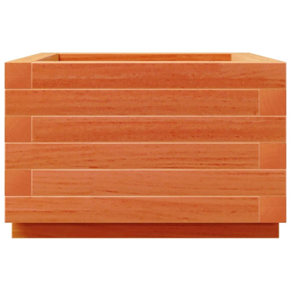 Jardinera madera maciza de pino marrón cera 40x40x26,5
